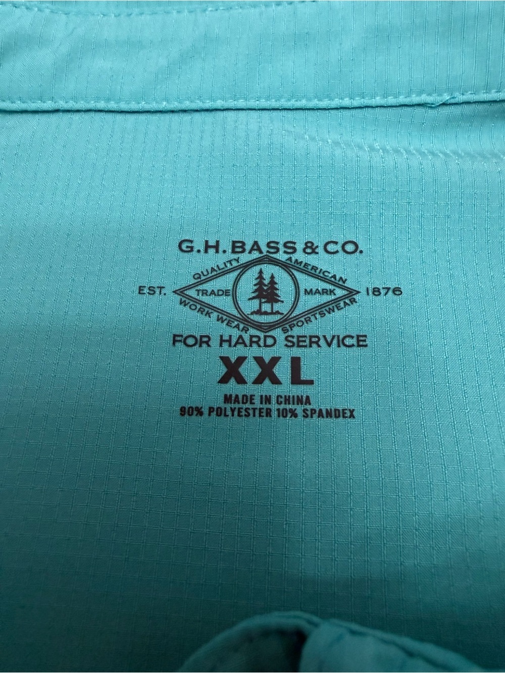 G.H. Bass & Co Mens XXL Button Front Shirt Blue Aqua Stretch Performance - Picture 5 of 8